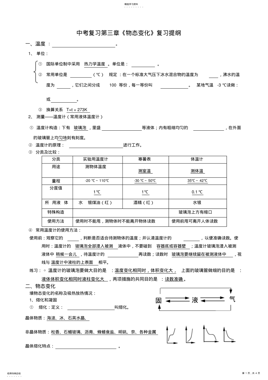 2022年中考物理复习试题分类汇编提纲 .pdf_第1页