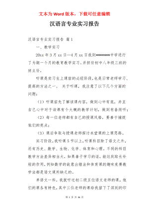 汉语言专业实习报告.docx