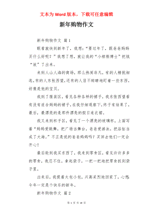 新年购物作文.docx