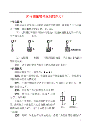 2021中考物理复习问题探究 如何测量物体受到的浮力？.doc