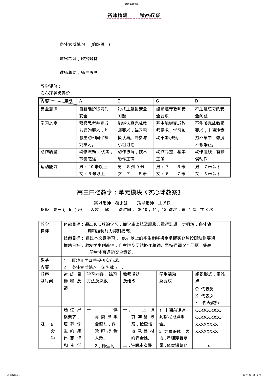 2022年洪山高中高三年级实心球教学教案设计 .pdf_第2页