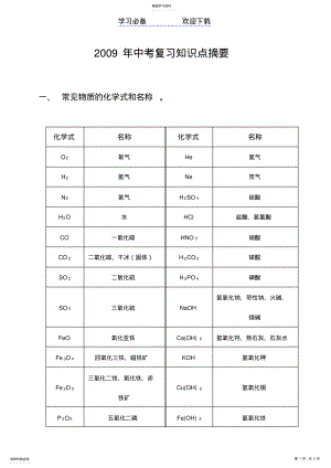 2022年中考化学复习知识点摘要 .pdf