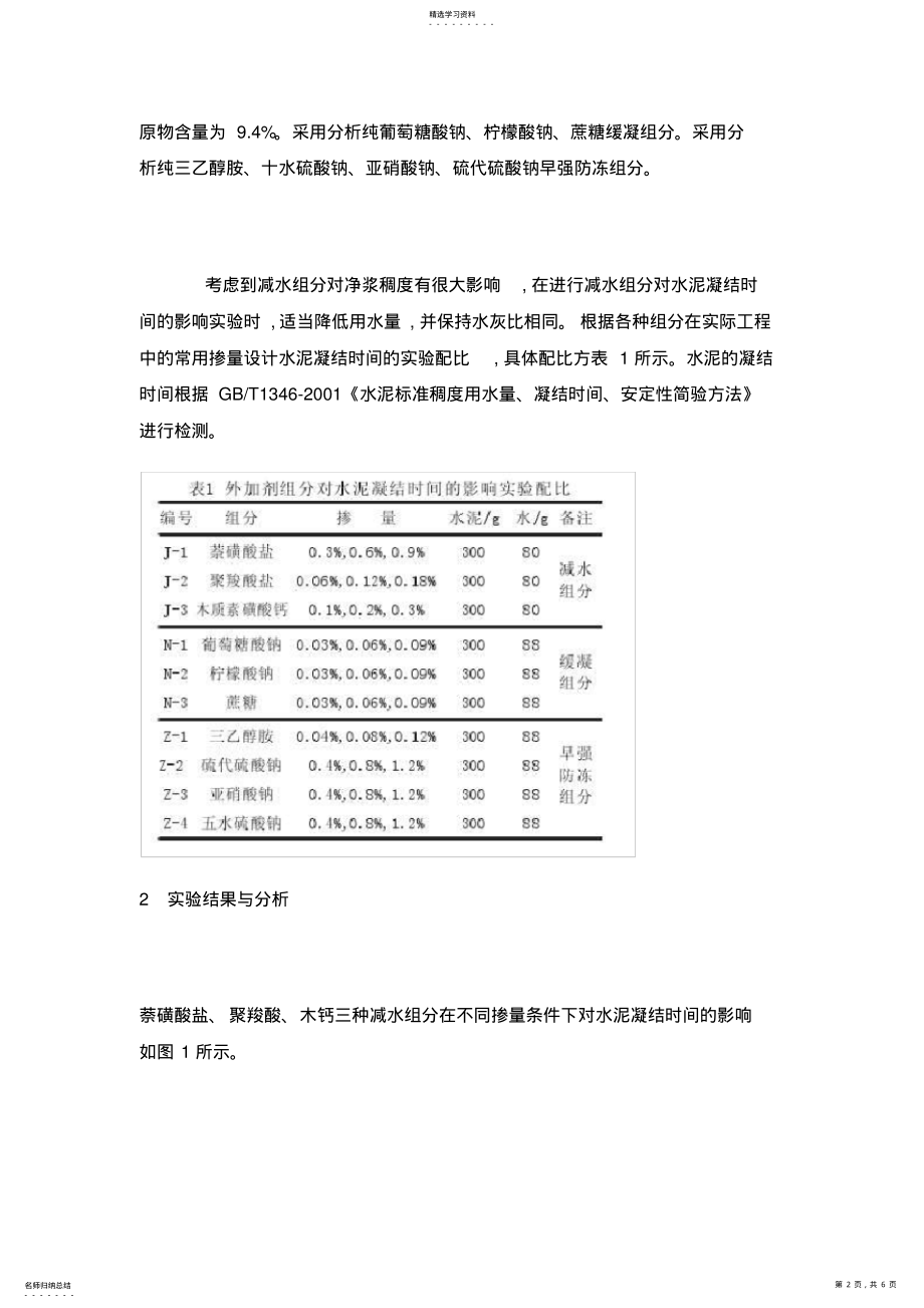 2022年混凝土外加剂组分对水泥凝结时间的影响 .pdf_第2页