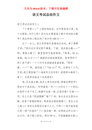 语文考试总结作文.docx