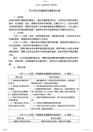 2022年中小学生环境教育专题教育大纲 .pdf