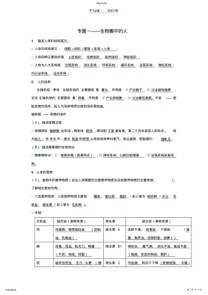 2022年中考生物生物圈中的人专题复习 .pdf