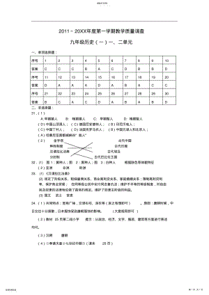 2022年九年级历史参考答案 .pdf