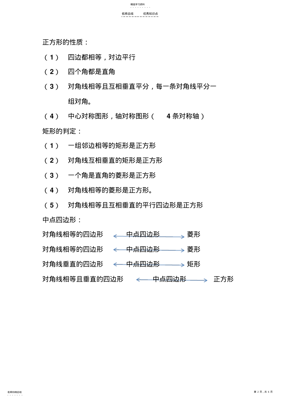 2022年特殊的平行四边形知识点归纳 .pdf_第2页