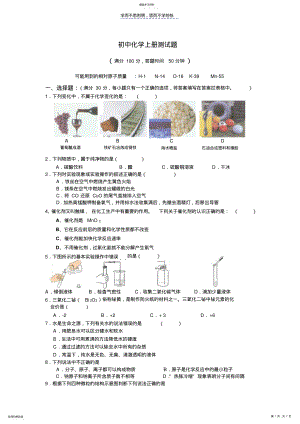 2022年九年级化学上册测试 .pdf