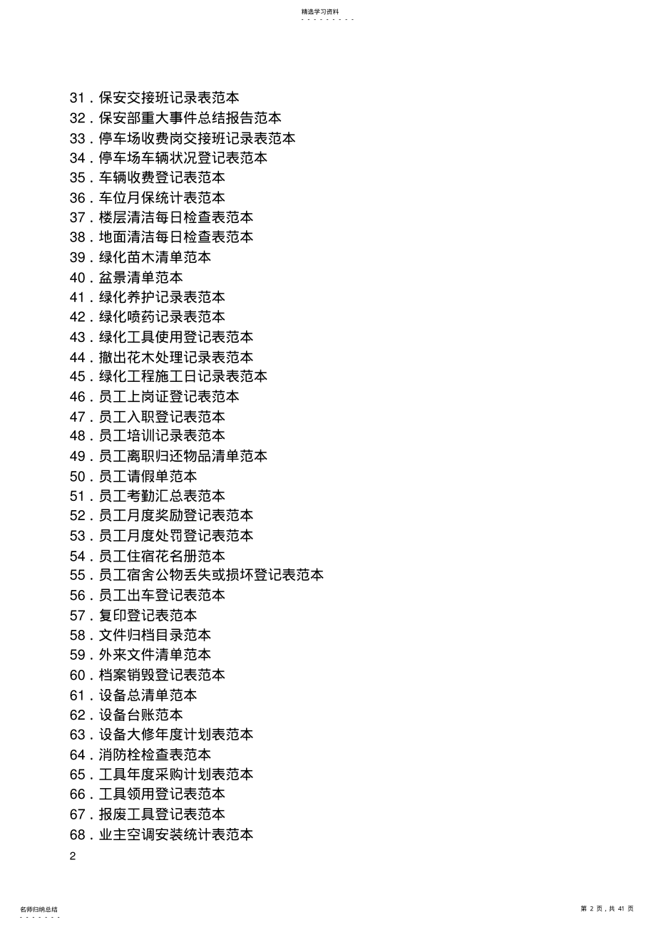 2022年物业管理表格全套 .pdf_第2页