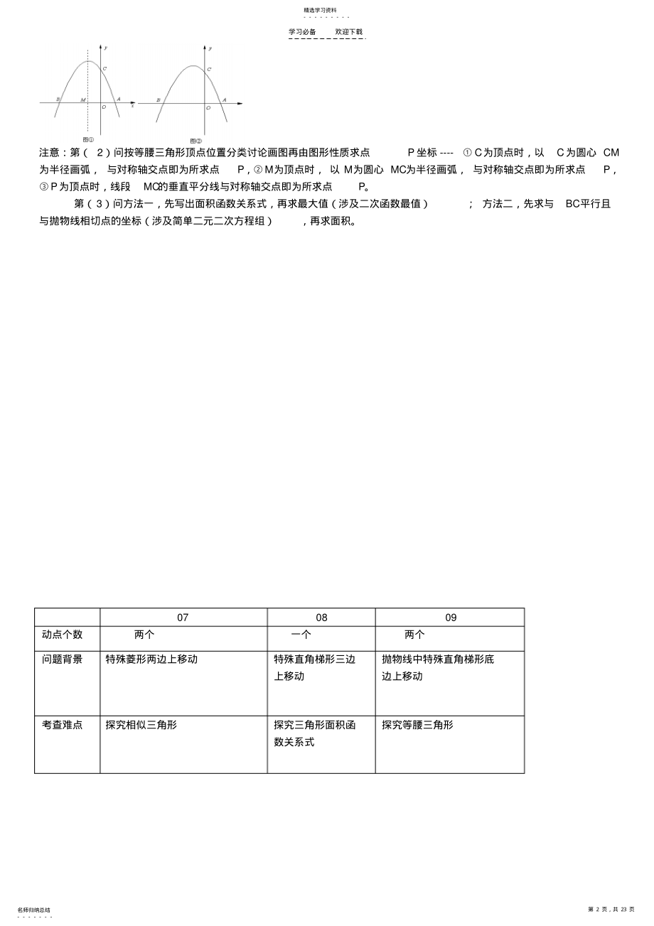 2022年二次函数动点问题解答方法技巧2 .pdf_第2页