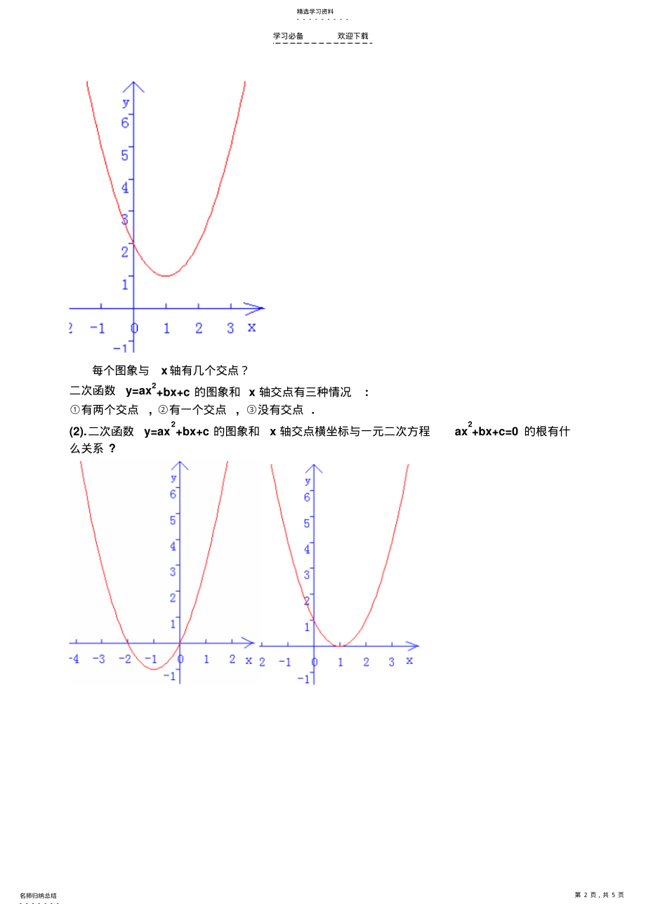 2022年二次函数与一元二次方程学案 .pdf_第2页