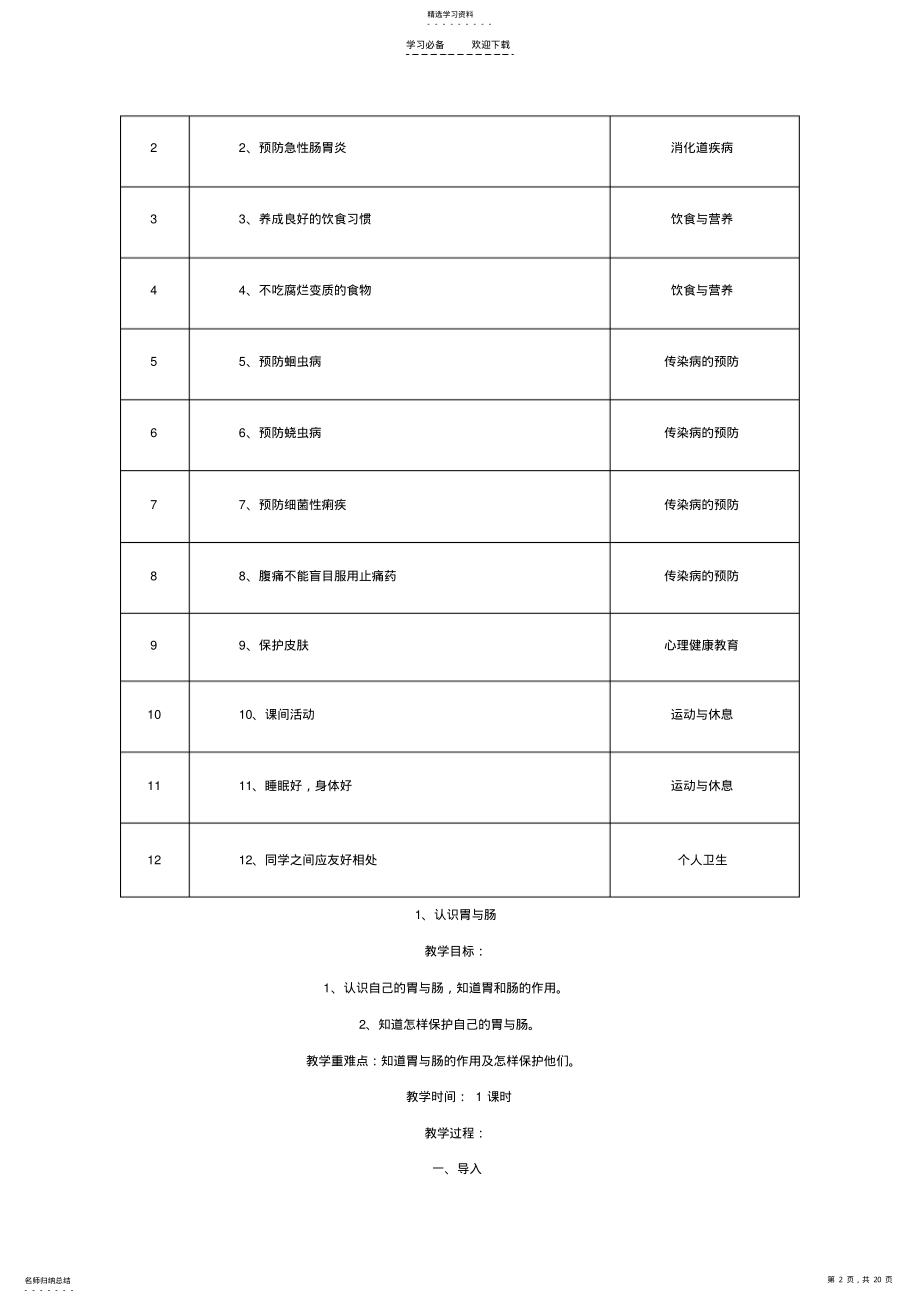 2022年二年级上册健康教育教学计划 .pdf_第2页