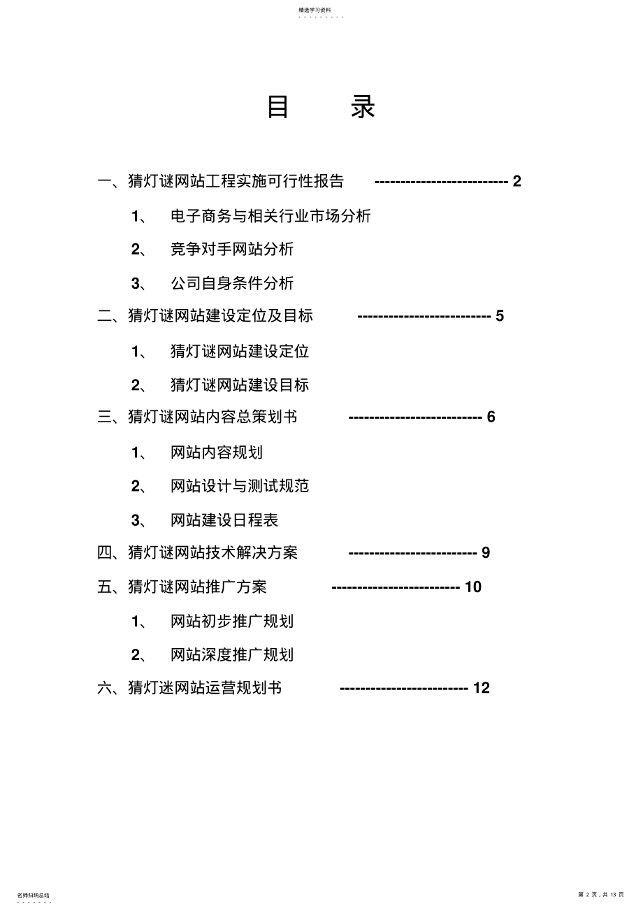 2022年猜灯谜网站项目规划书 .pdf_第2页