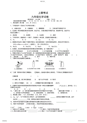 2022年九年级上册化学期末试题模拟试题含答案 2.pdf