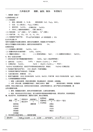 2022年九年级化学推断题、物质鉴别、离子共存专题突破 .pdf