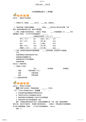 2022年九年级物理总复习声现象 .pdf