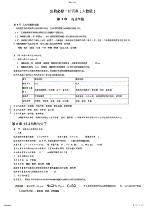 2022年生物必修1知识点汇编 .pdf