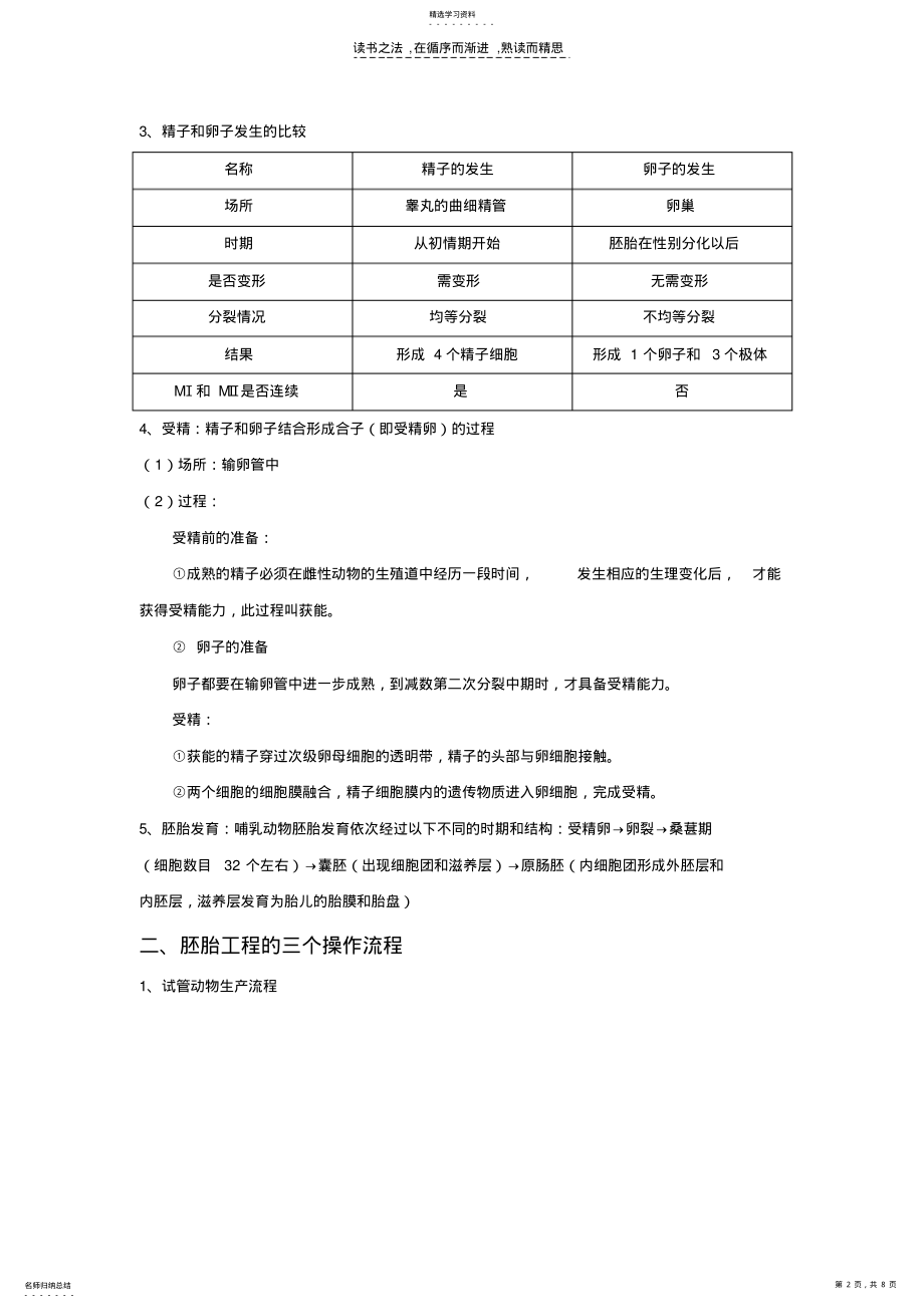 2022年生物选修三胚胎工程知识点 .pdf_第2页