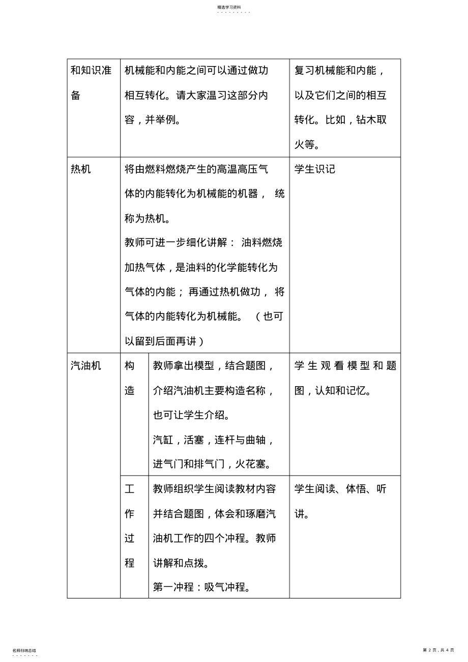 2022年九年级物理四热机教案 .pdf_第2页