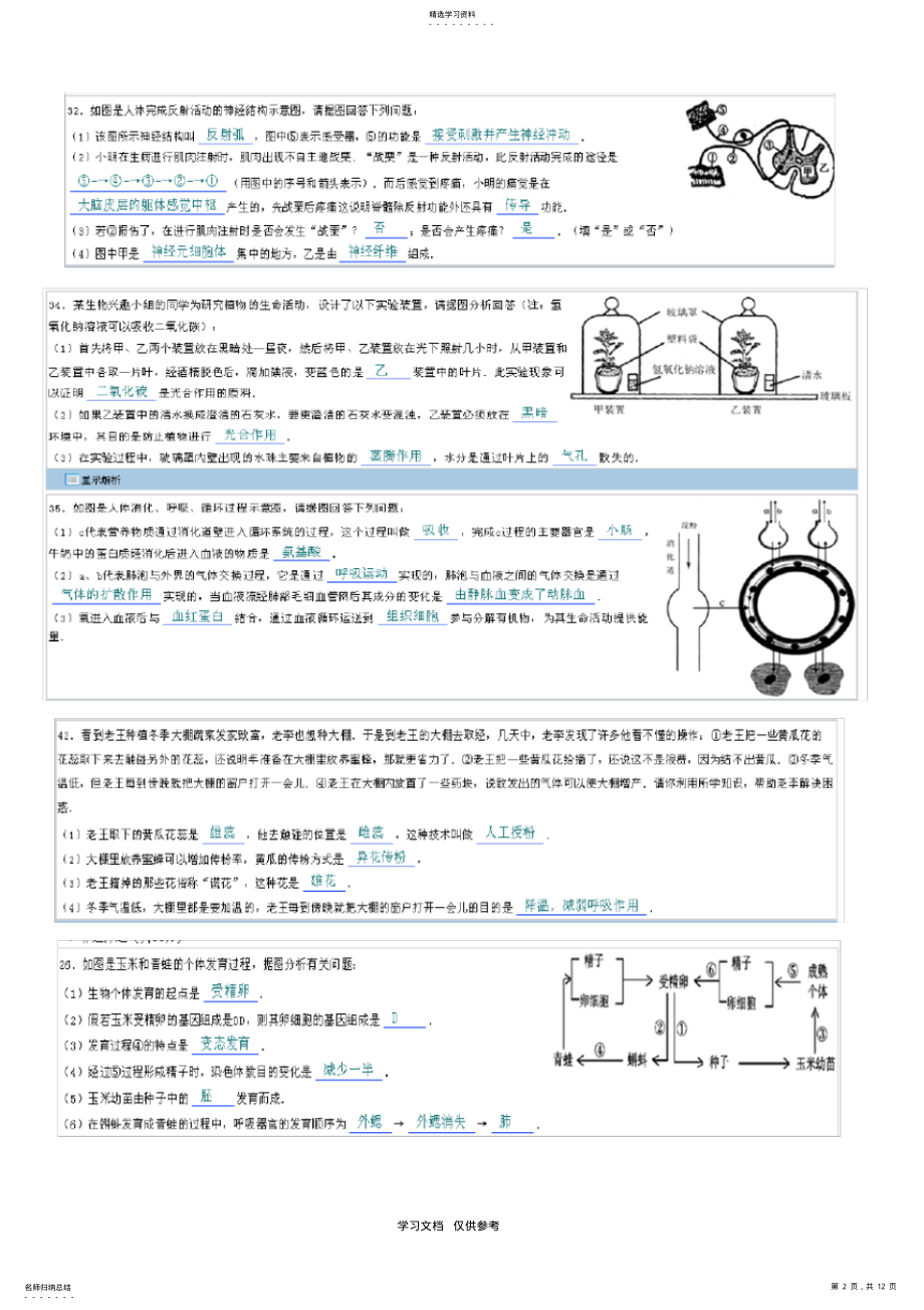 2022年生物历年中考图题汇总 .pdf_第2页