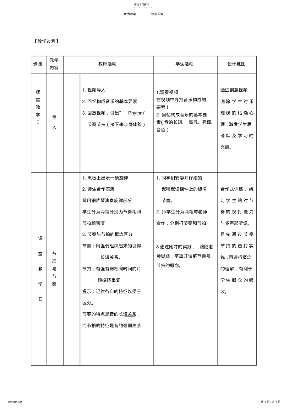 2022年乐理课《节奏节拍》教学设计 2.pdf_第2页