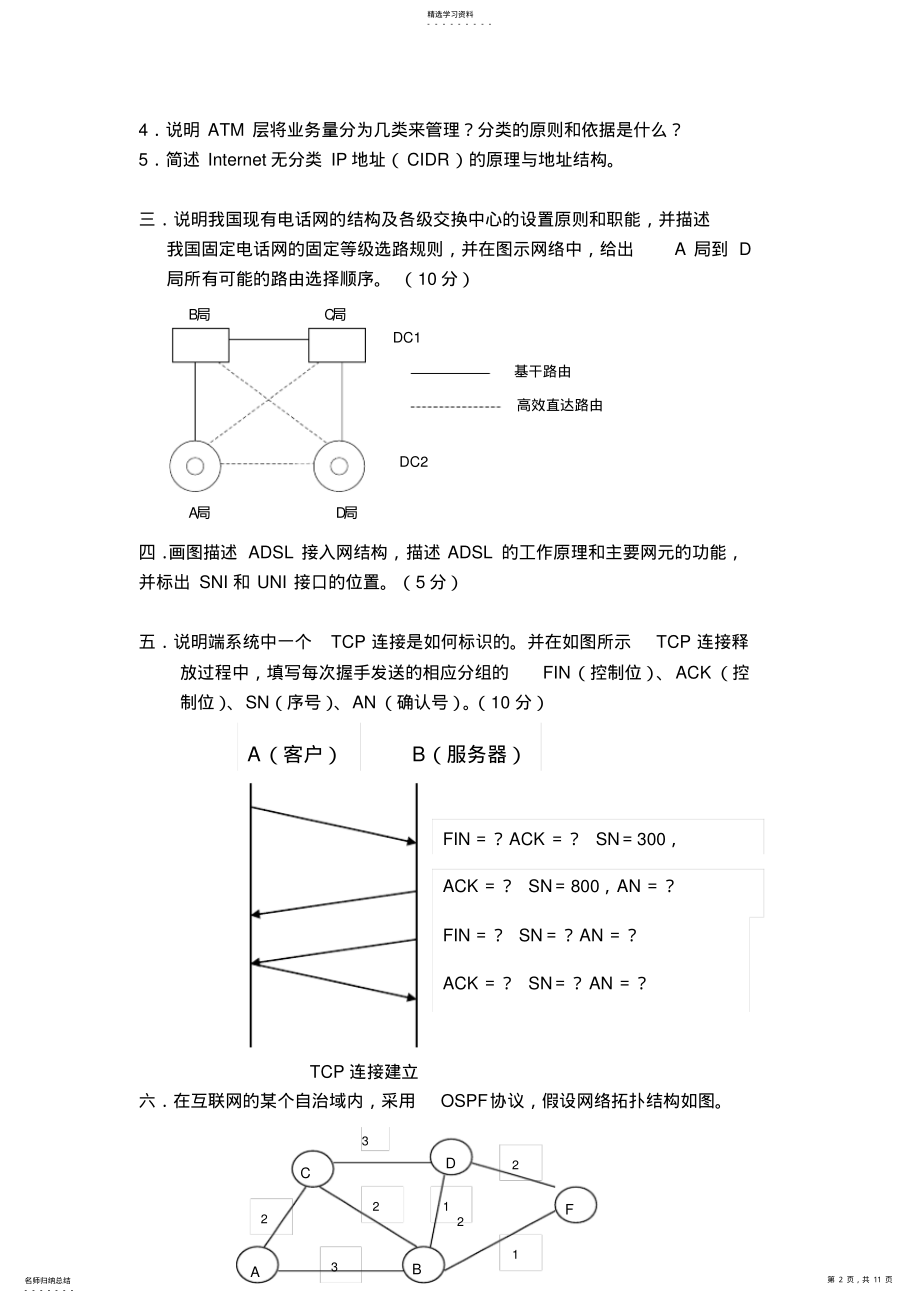 2022年现代通信网试题及答案 .pdf_第2页