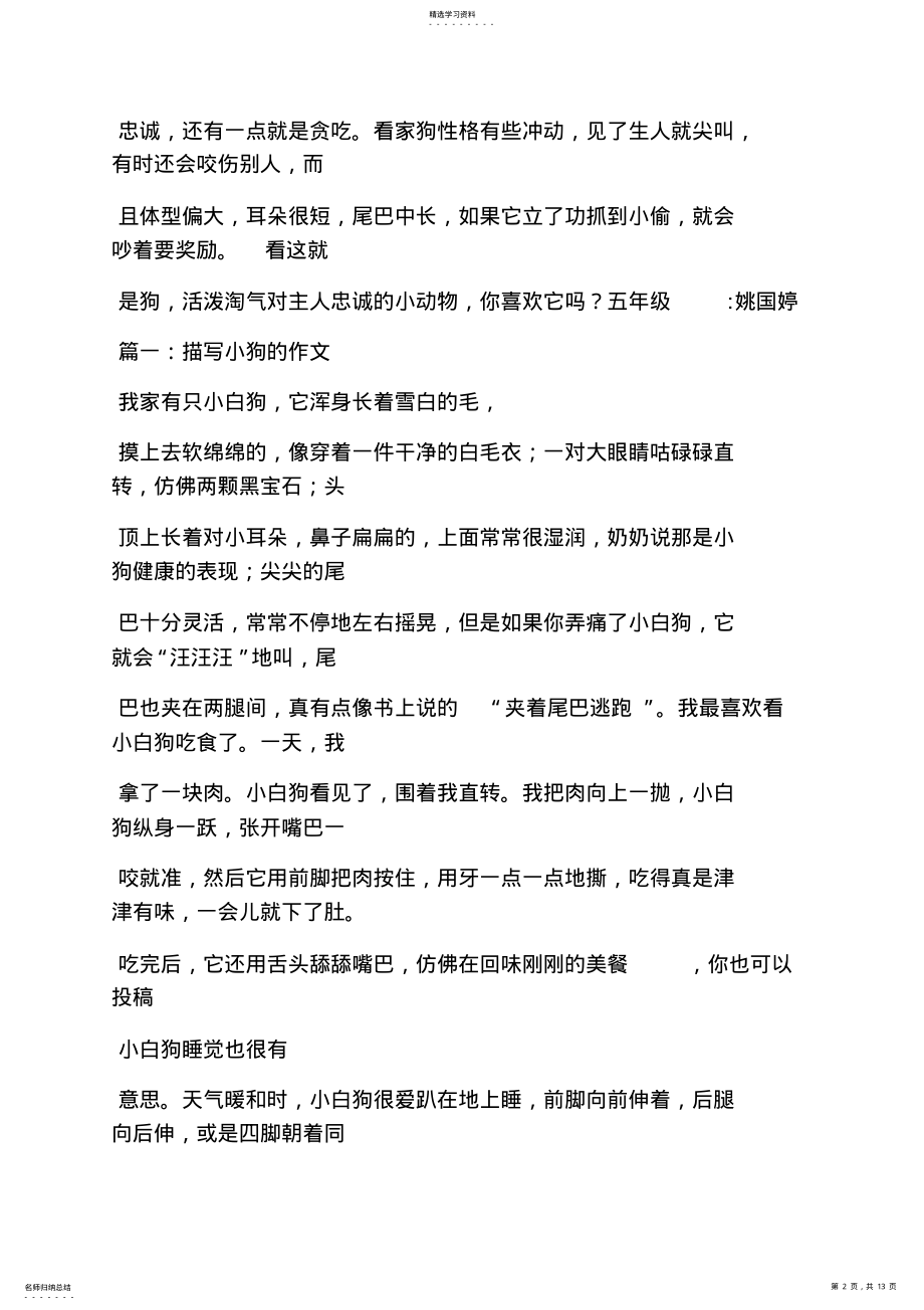 2022年狗作文之忠诚的小狗的作文 .pdf_第2页