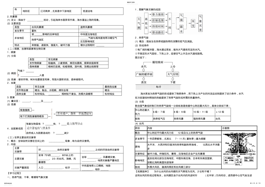 2022年主要自然灾害的形成与分布导学案 2.pdf_第2页