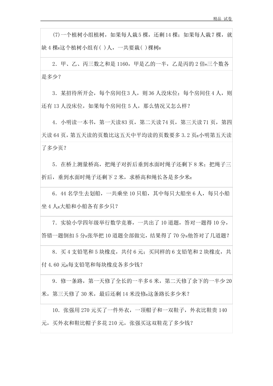 人教版六年级上册数学应用题总复习专项练习 (5).pdf_第2页