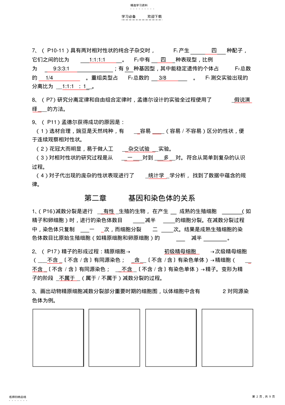 2022年生物必修二知识点汇总 .pdf_第2页