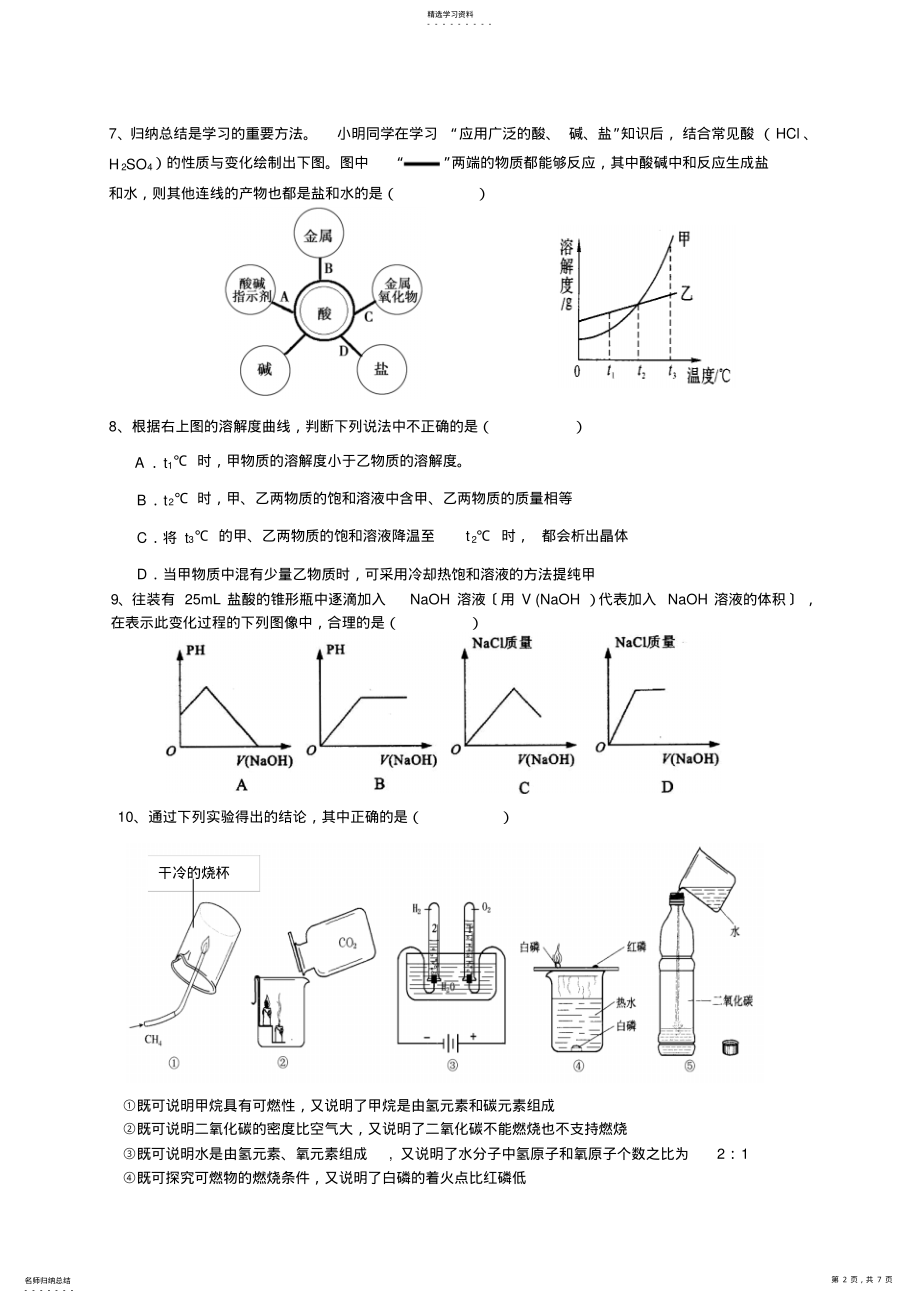 2022年义棠一中中考模拟化学试题 .pdf_第2页