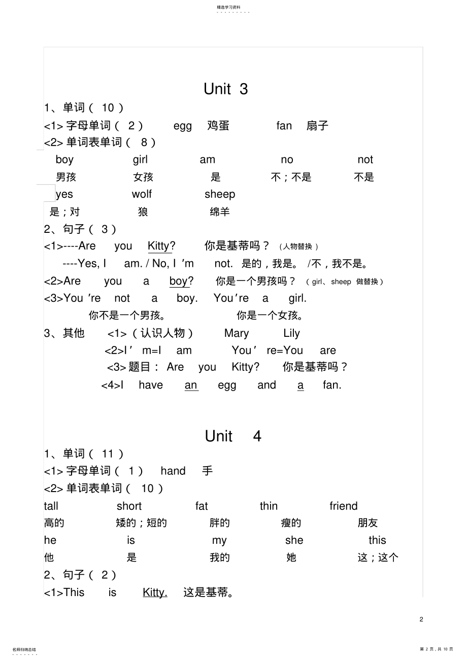 2022年牛津英语三年级上册全册重点归纳 .pdf_第2页