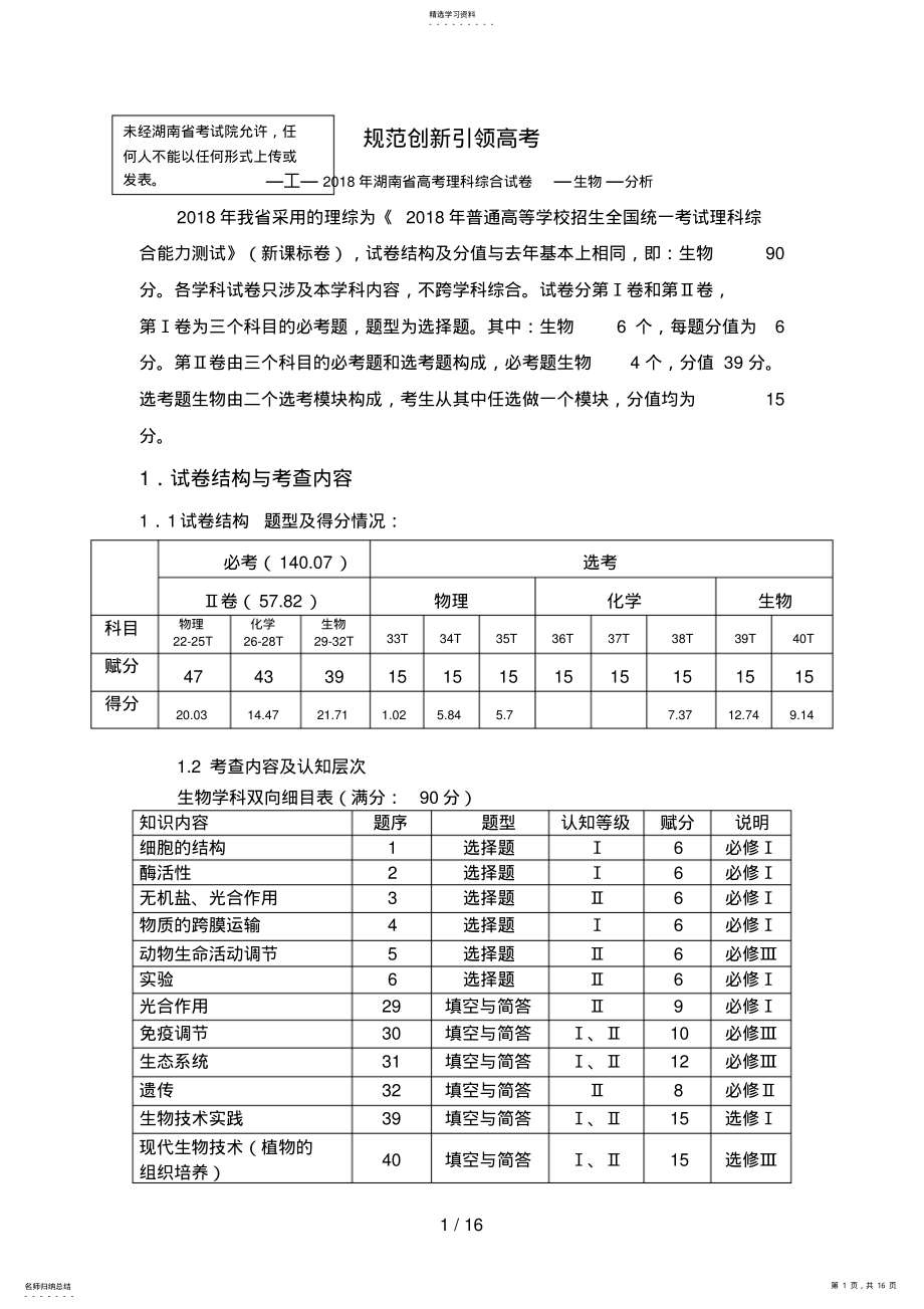 2022年生物试题分析 .pdf_第1页