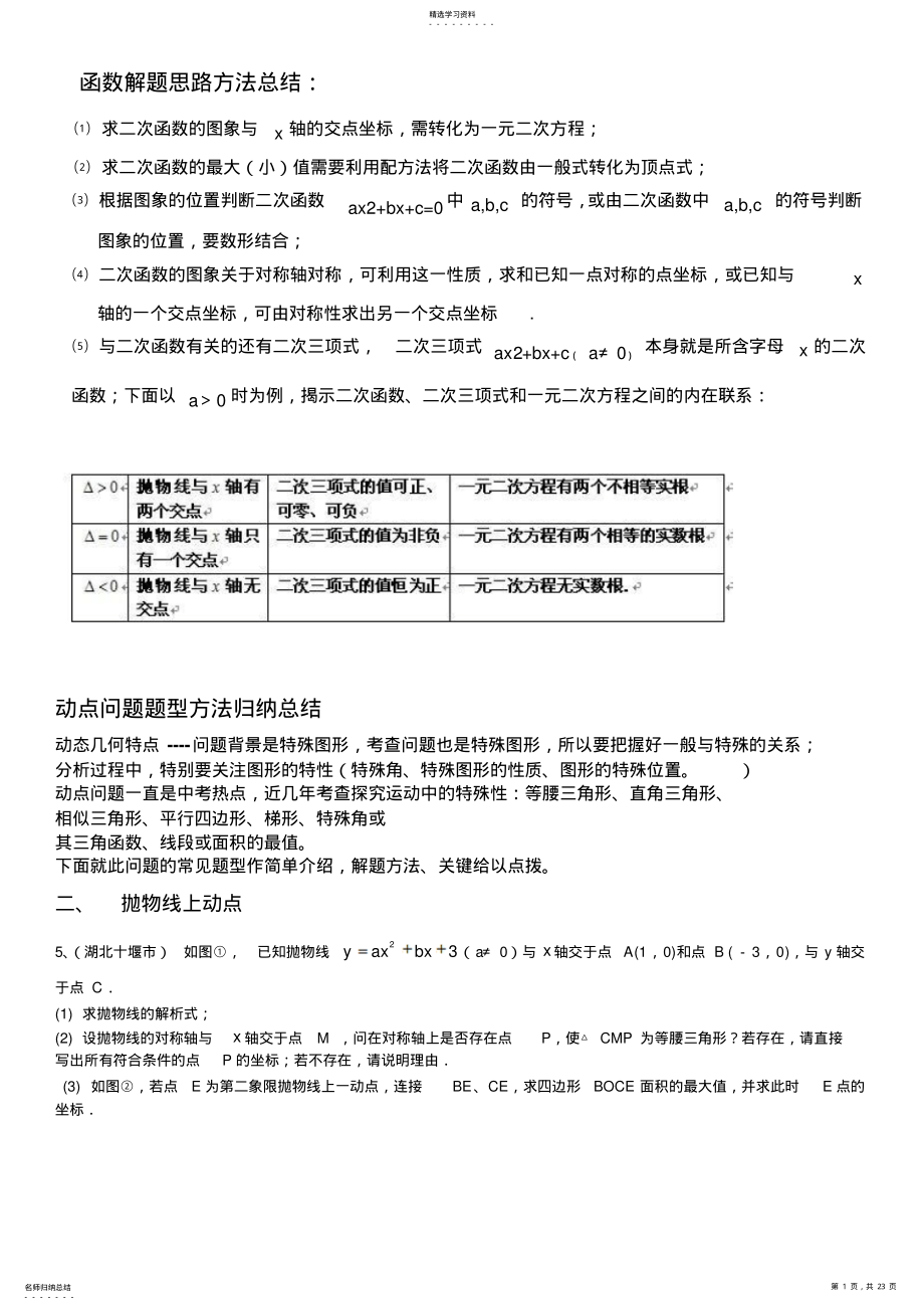 2022年二次函数动点问题解答方法技巧 .pdf_第1页