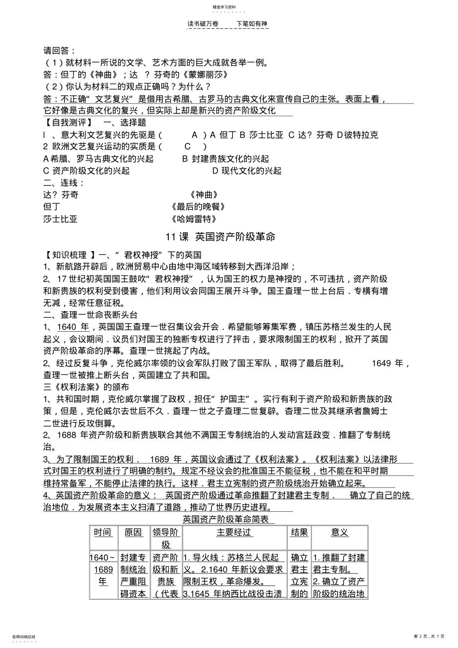 2022年九年级上册第四单元历史复习提纲 .pdf_第2页