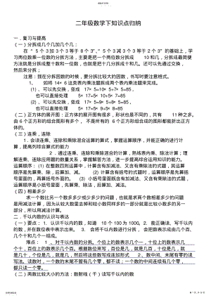 2022年二年级数学下知识点归纳 .pdf