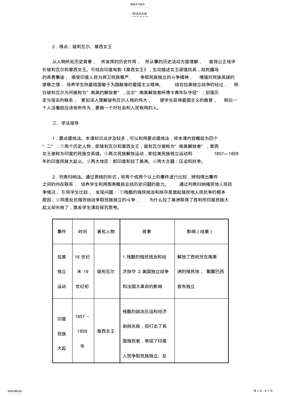 2022年九年级历史上册16课殖民地人民的抗争知识点习题 .pdf_第2页