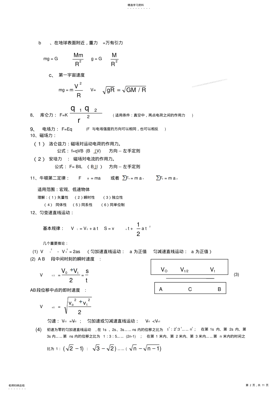 2022年物理常见公式的推导 .pdf_第2页