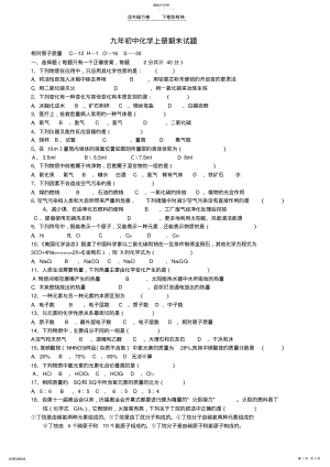 2022年九年级化学上册期末考试题人教新课标版 .pdf