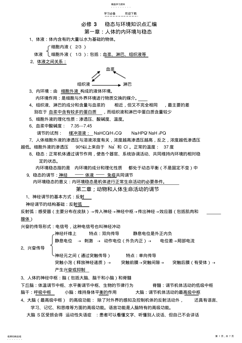 2022年生物必修知识点整理 2.pdf_第1页