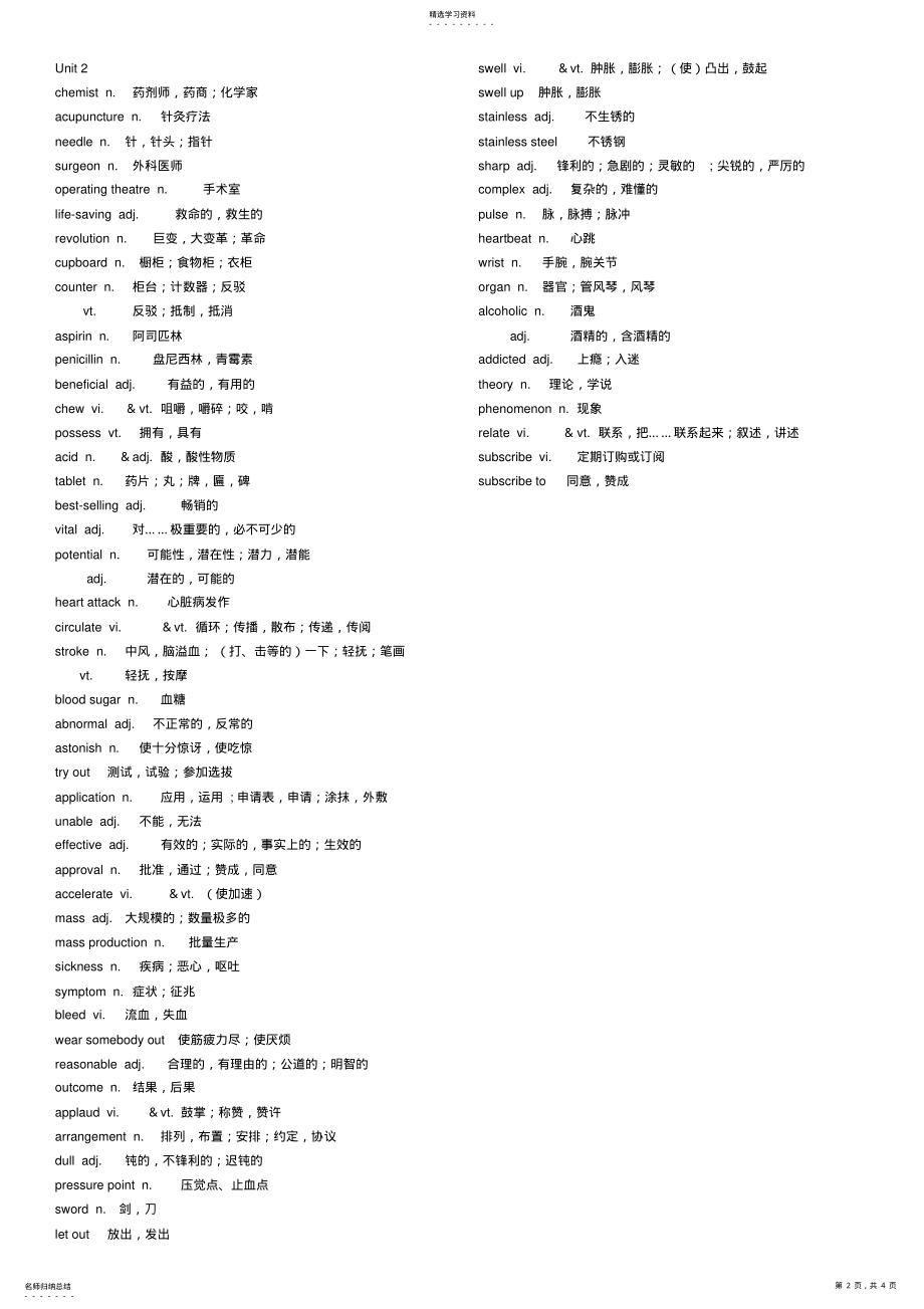 2022年牛津高中英语模块七单词表2 .pdf_第2页