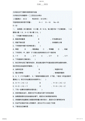 2022年九年级化学下册期中素质测评试卷 .pdf