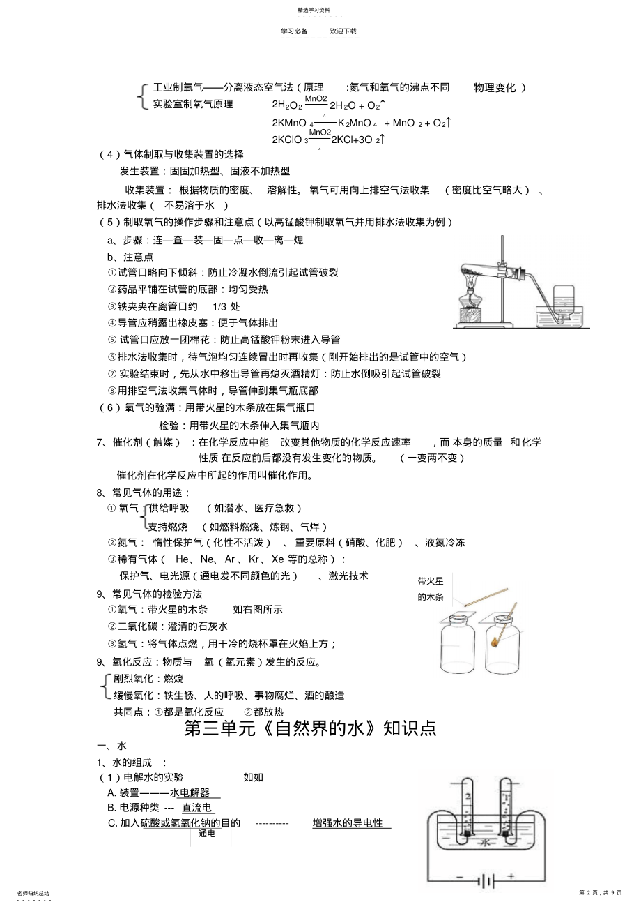 2022年九年级化学元素化合物知识点复习 .pdf_第2页