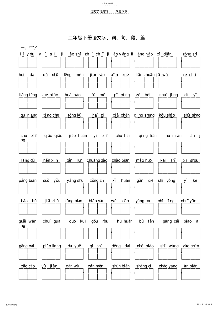 2022年二年级下册语文字词句篇 .pdf_第1页