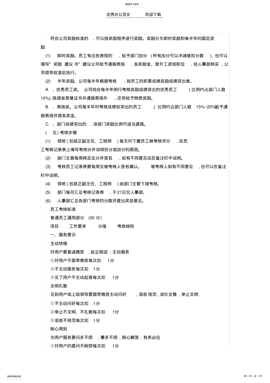 2022年物业公司员工考核制度 .pdf_第2页