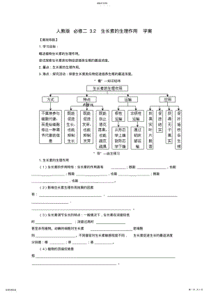 2022年生长素的生理作用导学案新人教版 .pdf