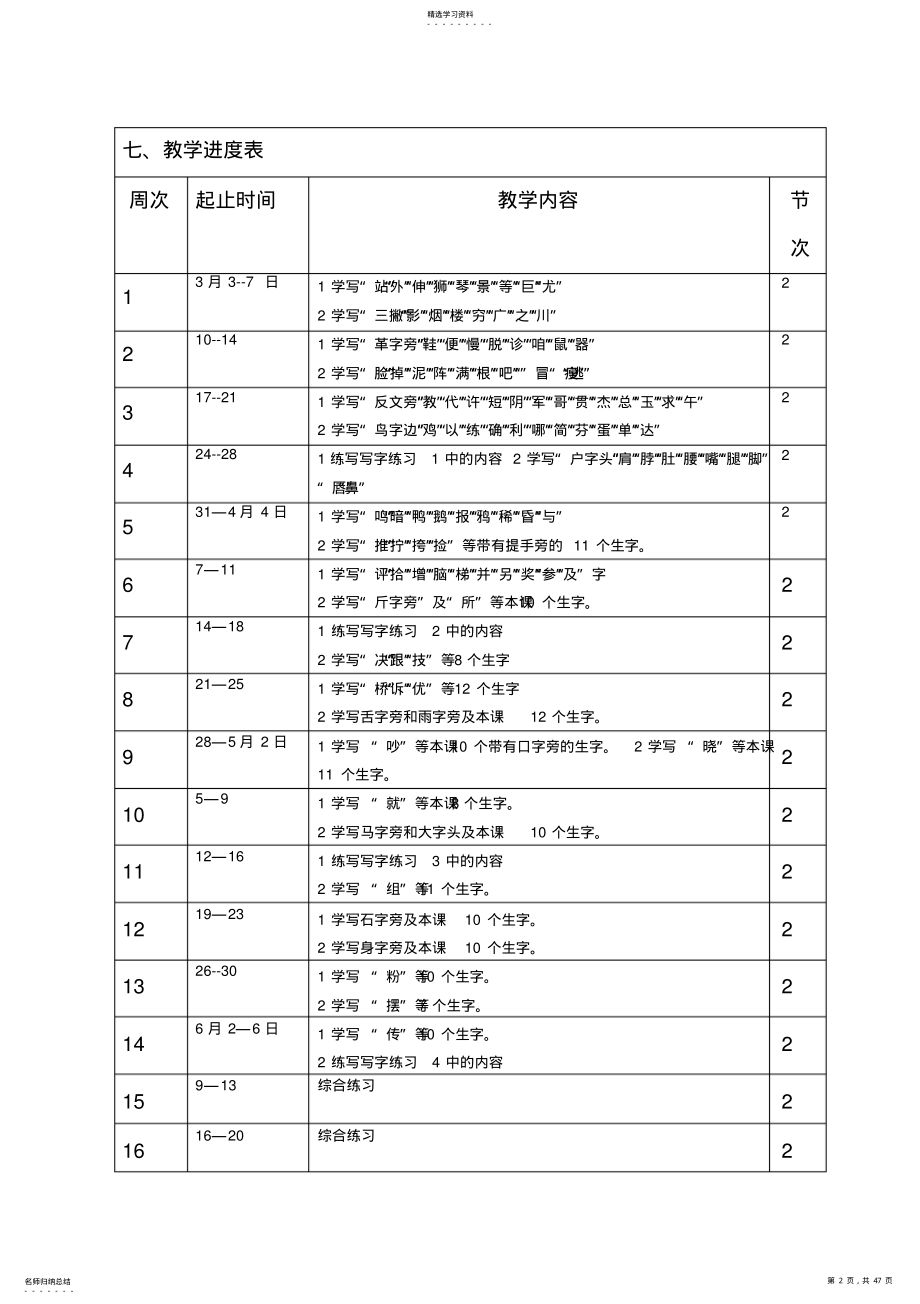 2022年电子备课教科版二年级下册写字教案 .pdf_第2页