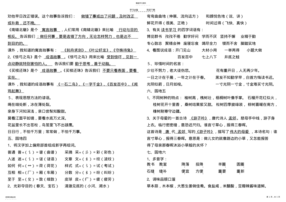 2022年人教版三年级下册语文复习重点知识汇集 .pdf_第2页