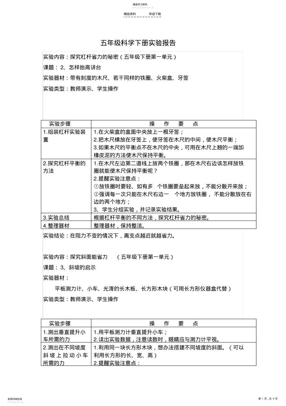 2022年五年级科学下册实验报告 .pdf_第1页